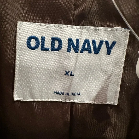 Old Navy Espresso Faux Leather Belted Biker Jacket XL - Picture 6 of 13